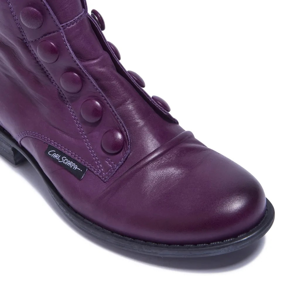 Ester Purple Leather Ankle Boots