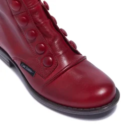 Ester Red Leather Ankle Boots