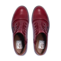 Ester Red Leather Ankle Boots