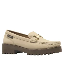 Etana Beige Suede Chunky Loafers