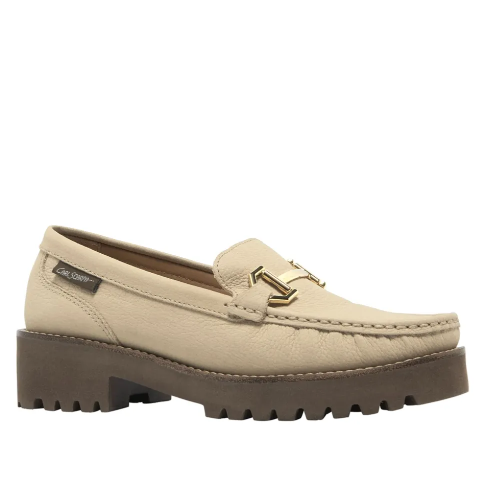 Etana Beige Suede Chunky Loafers