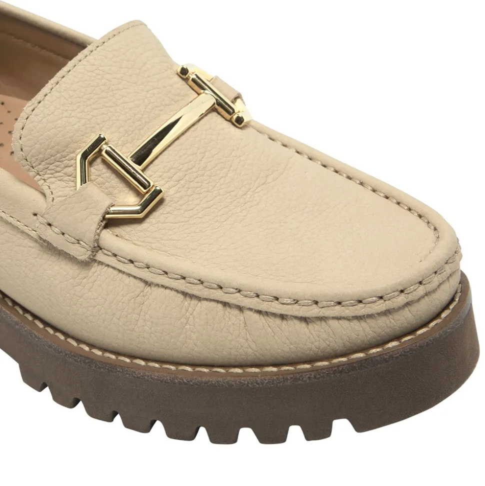 Etana Beige Suede Chunky Loafers