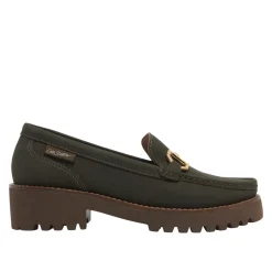 Etana Green Suede Chunky Loafers