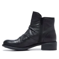 Felice Black Leather Ankle Boots