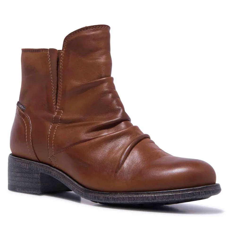 Felice Tan Leather Ankle Boots