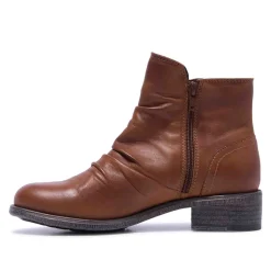 Felice Tan Leather Ankle Boots