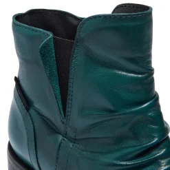 Felice Teal Leather Ankle Boots