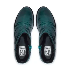Felice Teal Leather Ankle Boots