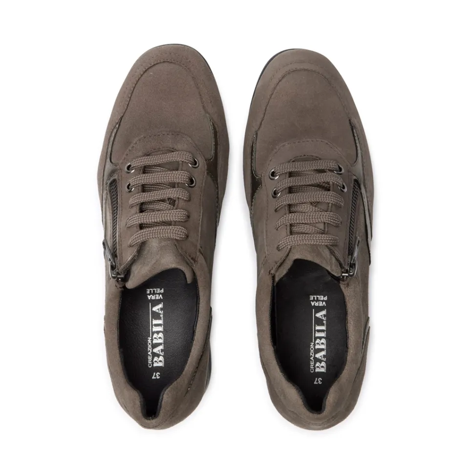 Ferrole Taupe Suede Trainers