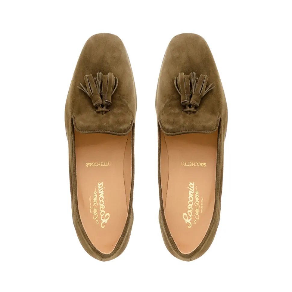 Fiadh Khaki Suede Loafers