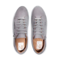 Fissato Grey Leather Trainers