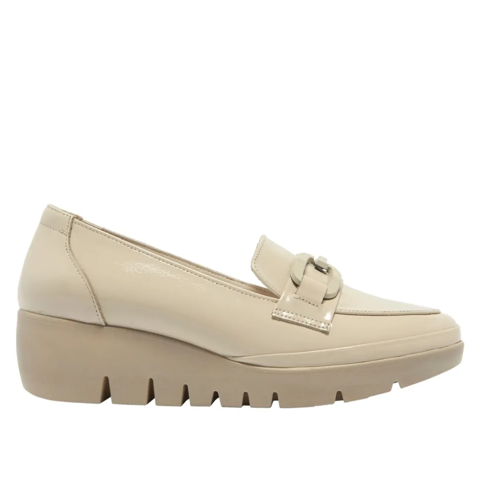 Forza Off White Leather Wedge Loafers