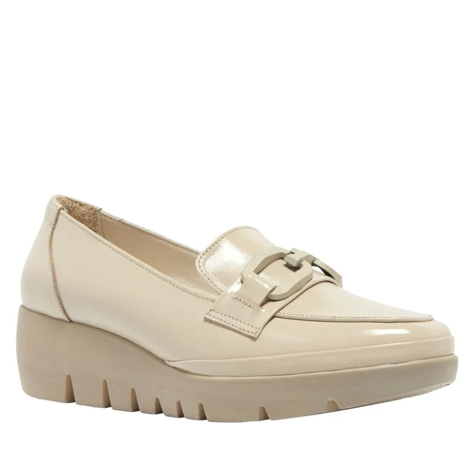 Forza Off White Leather Wedge Loafers