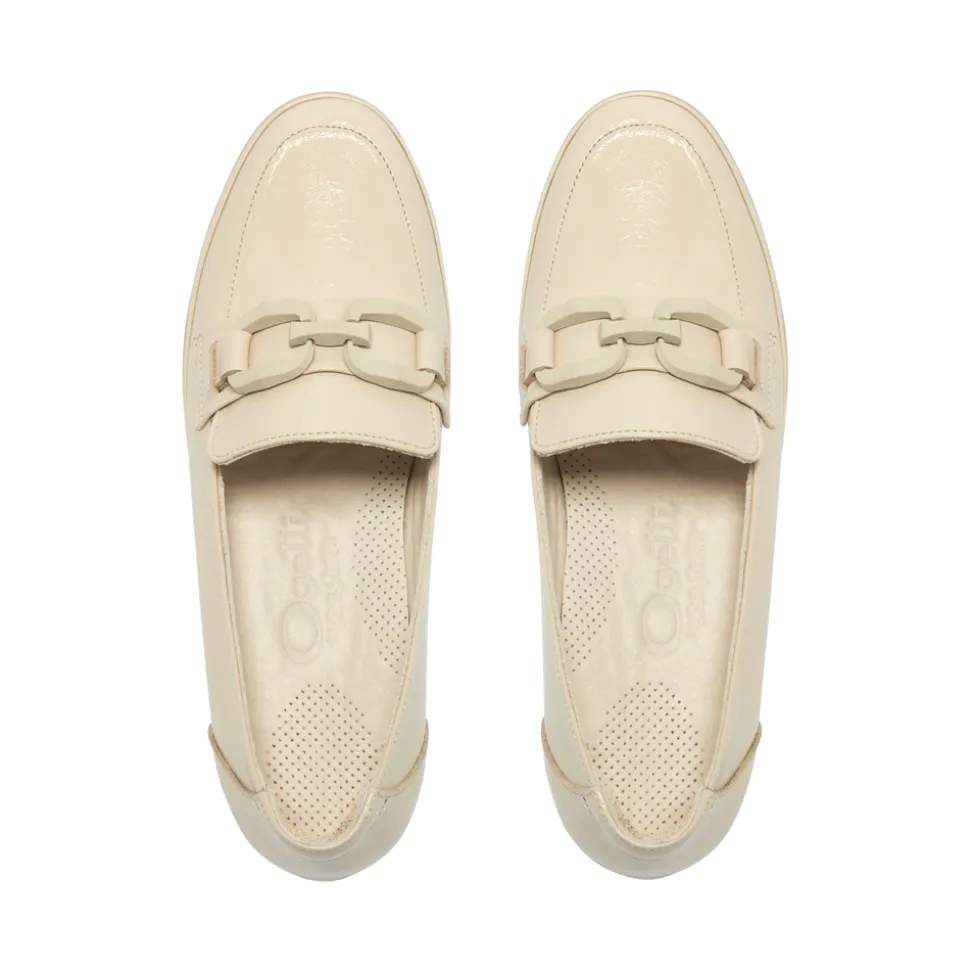 Forza Off White Leather Wedge Loafers