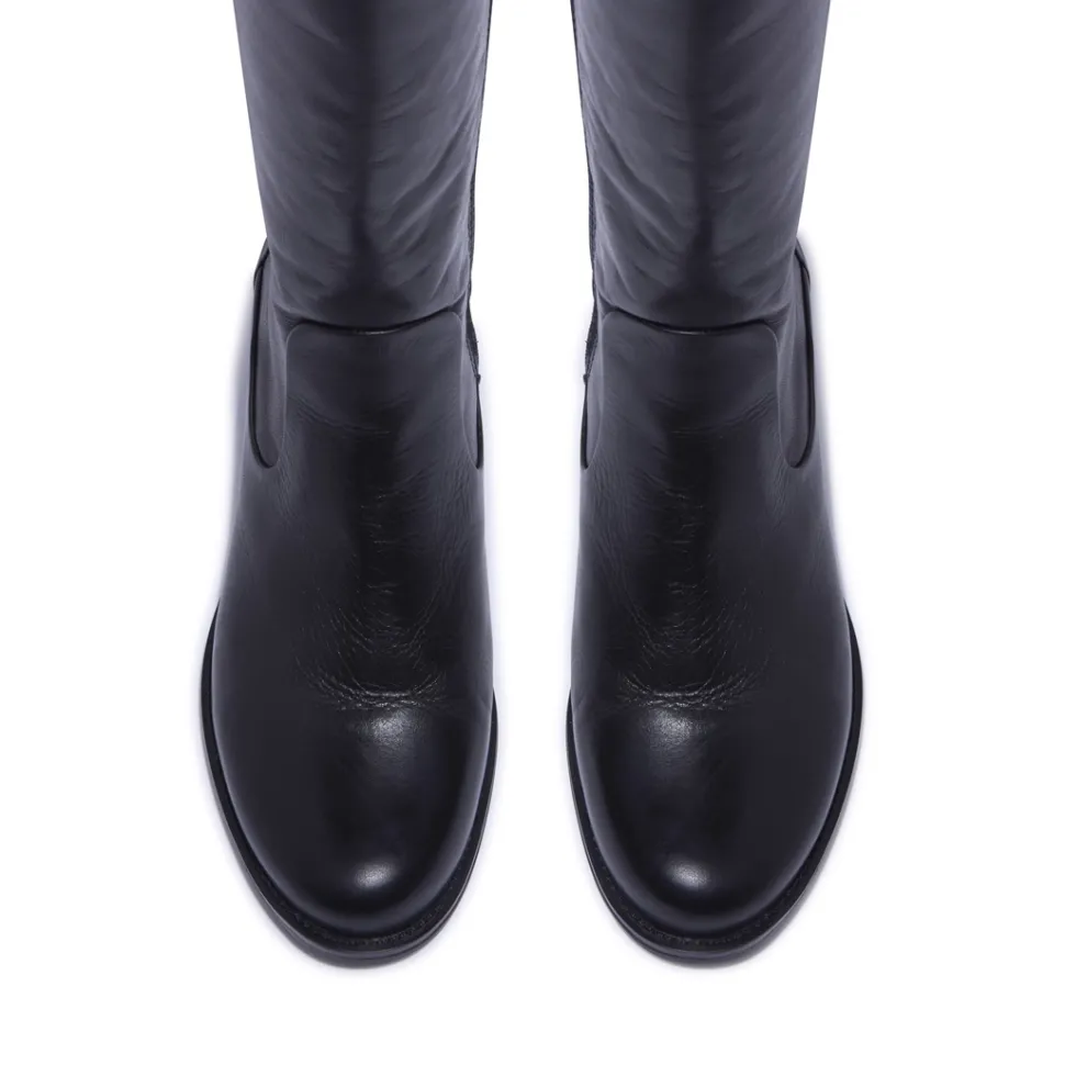 Gaido Black Leather Boots