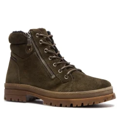 Galina Green Suede Ankle Boots