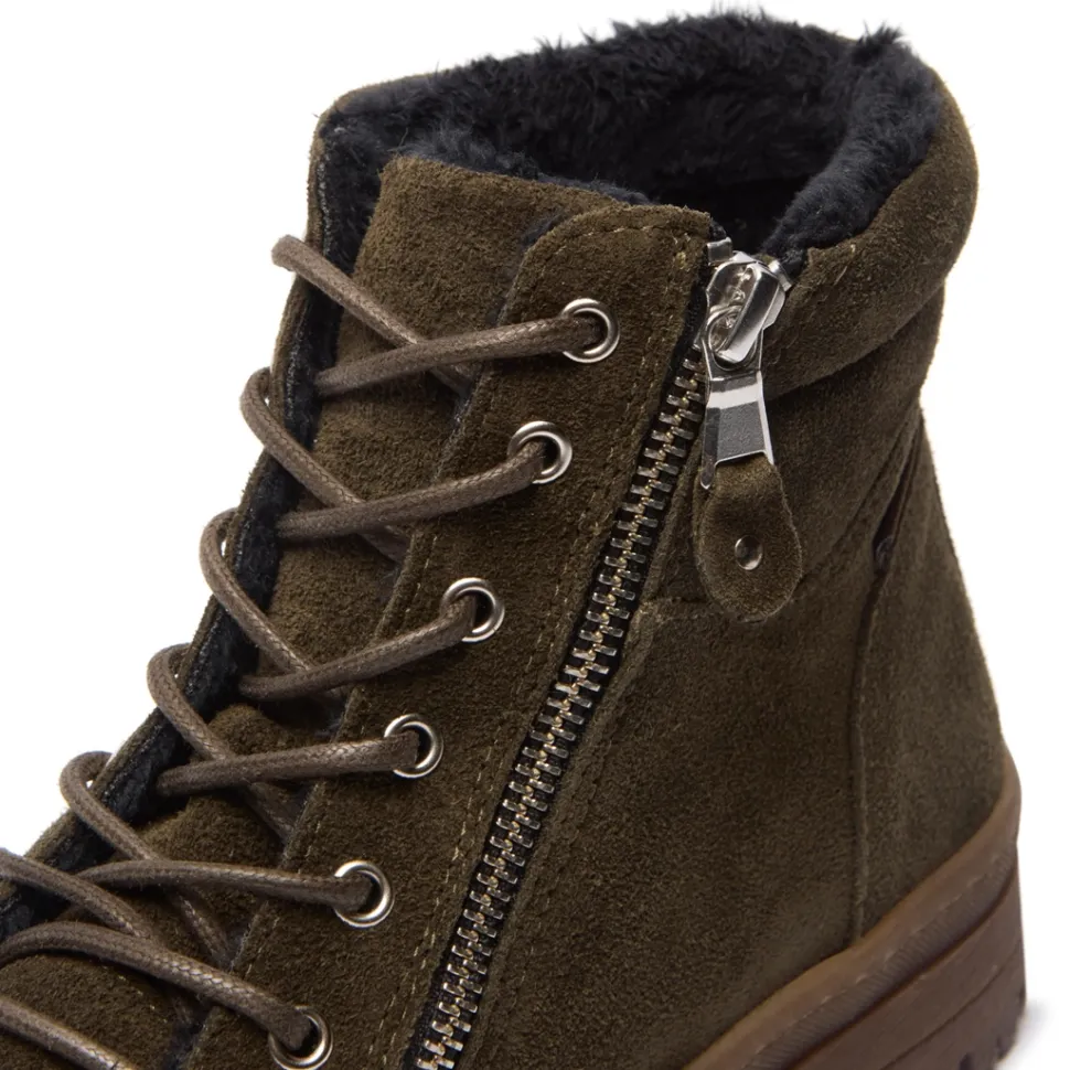 Galina Green Suede Ankle Boots