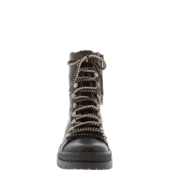 Granada Black Leather Lace Up Ankle Boots