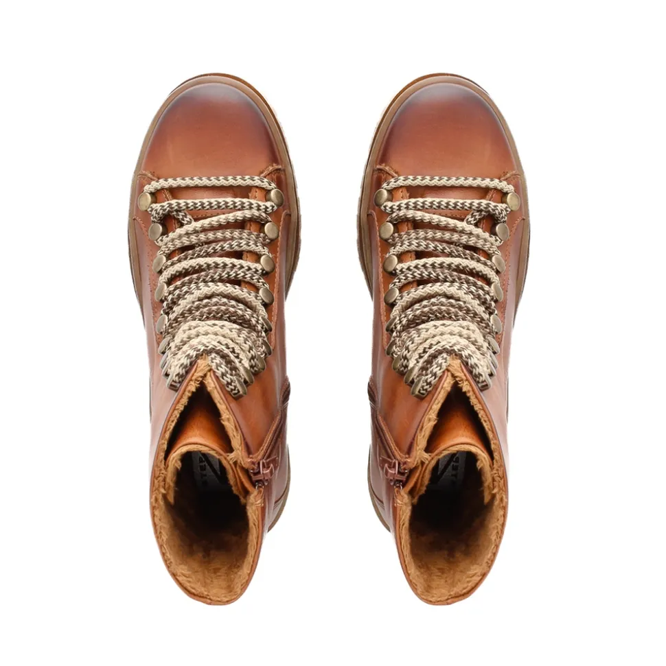Granada Tan Leather Lace Up Ankle Boots
