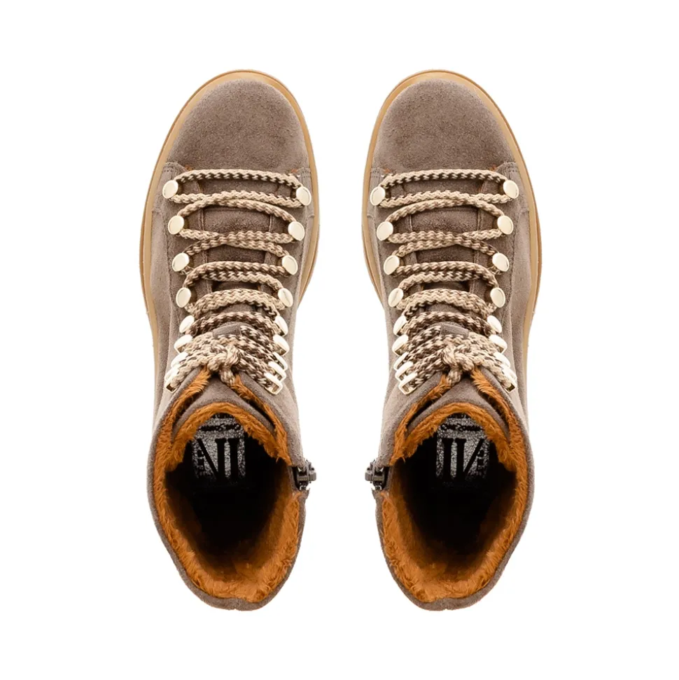 Granada Taupe Suede Lace Up Ankle Boots