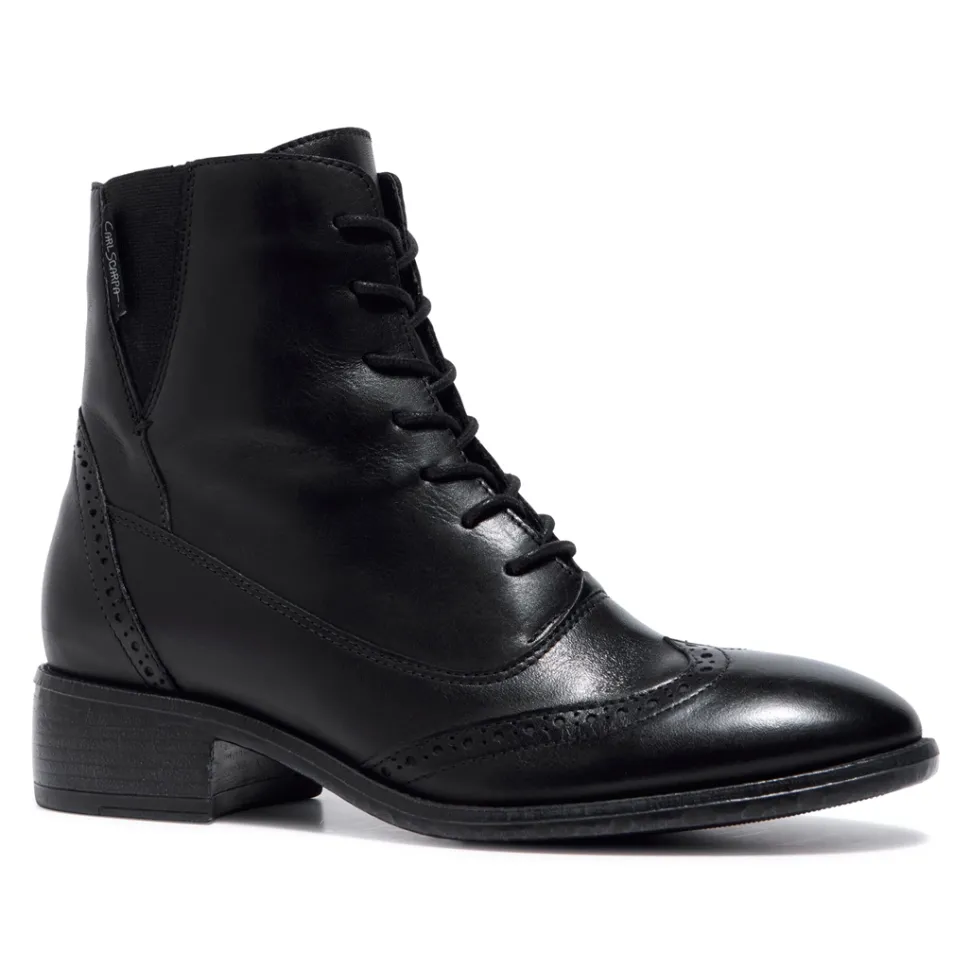 Isla Black Leather Ankle Boots