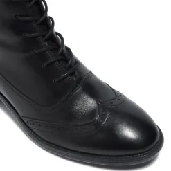 Isla Black Leather Ankle Boots