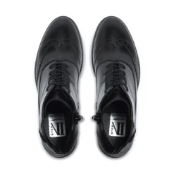 Isla Black Leather Ankle Boots