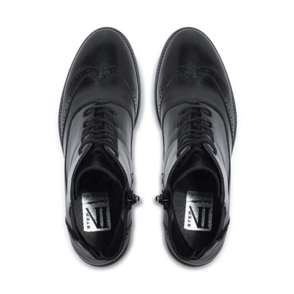 Isla Black Leather Ankle Boots