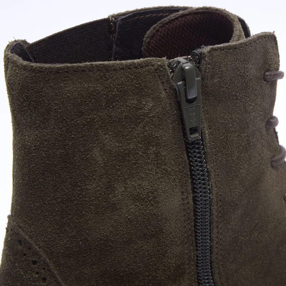 Isla Green Suede Ankle Boots
