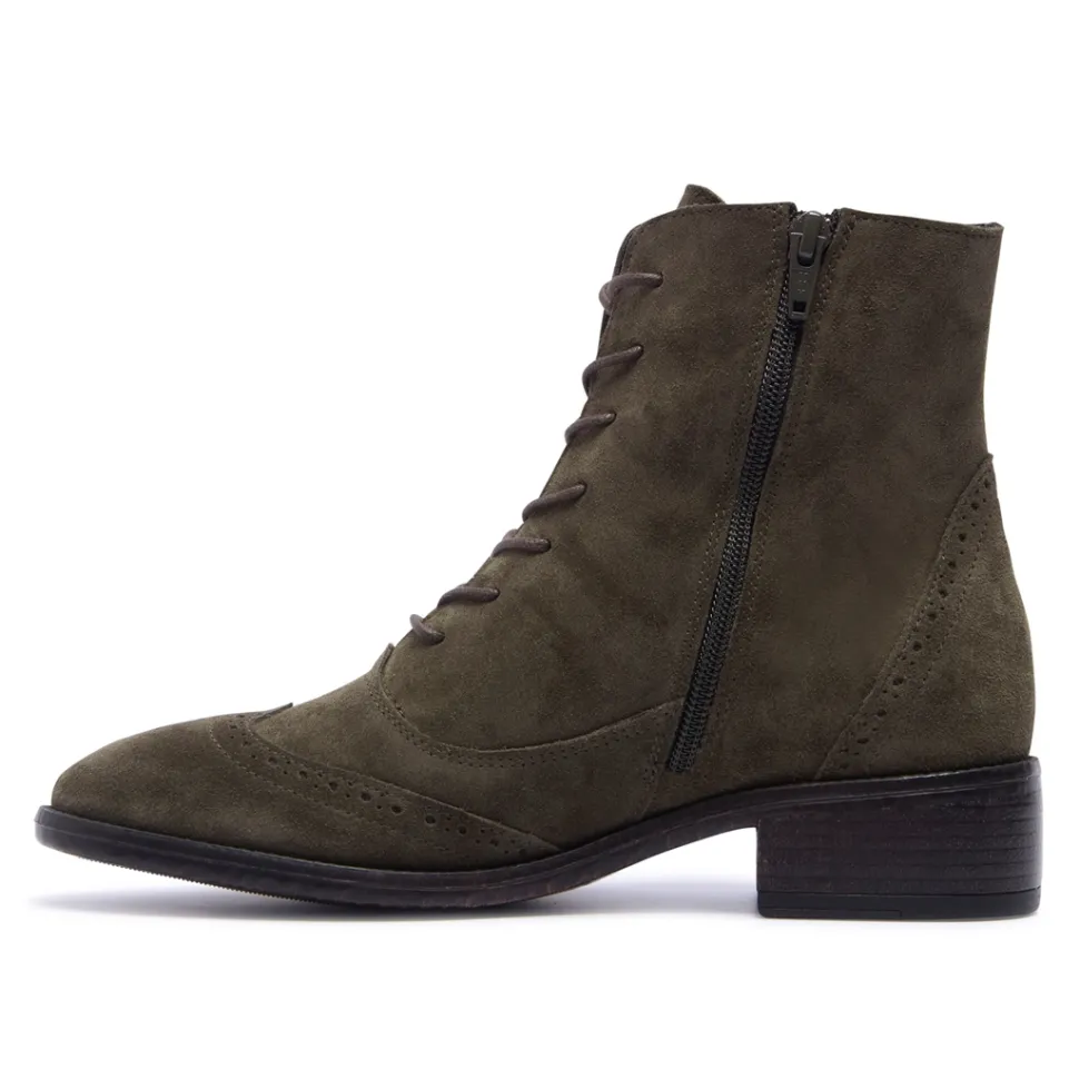 Isla Green Suede Ankle Boots