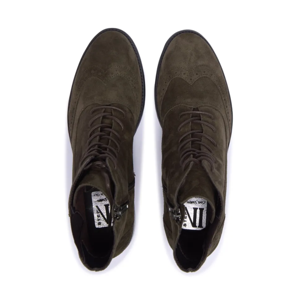 Isla Green Suede Ankle Boots