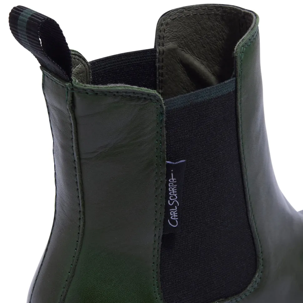 Jax Green Leather Ankle Boots