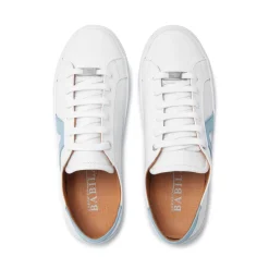 Jessi White Blue Leather Trainers