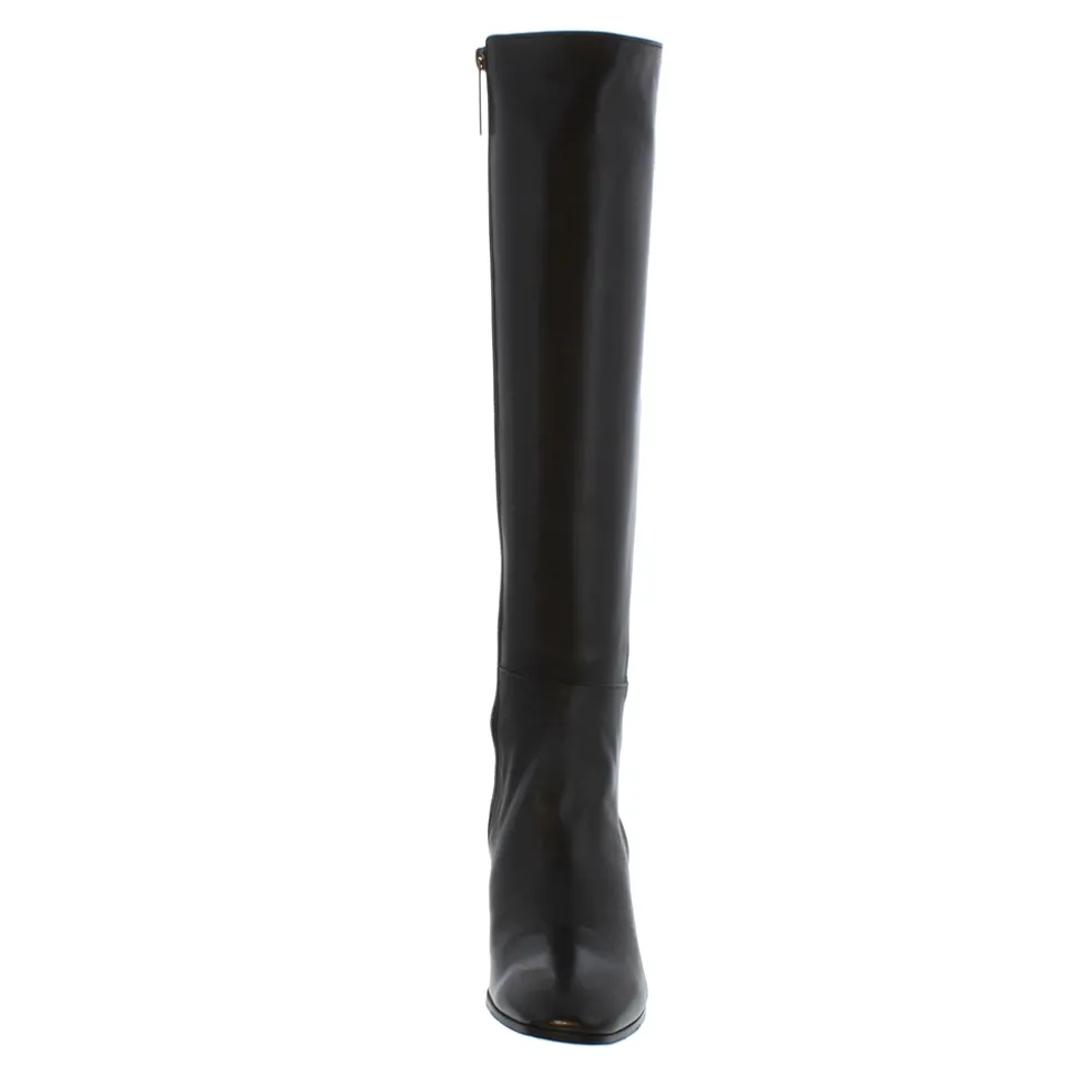 Jilly Black Italian Leather Knee High Boots