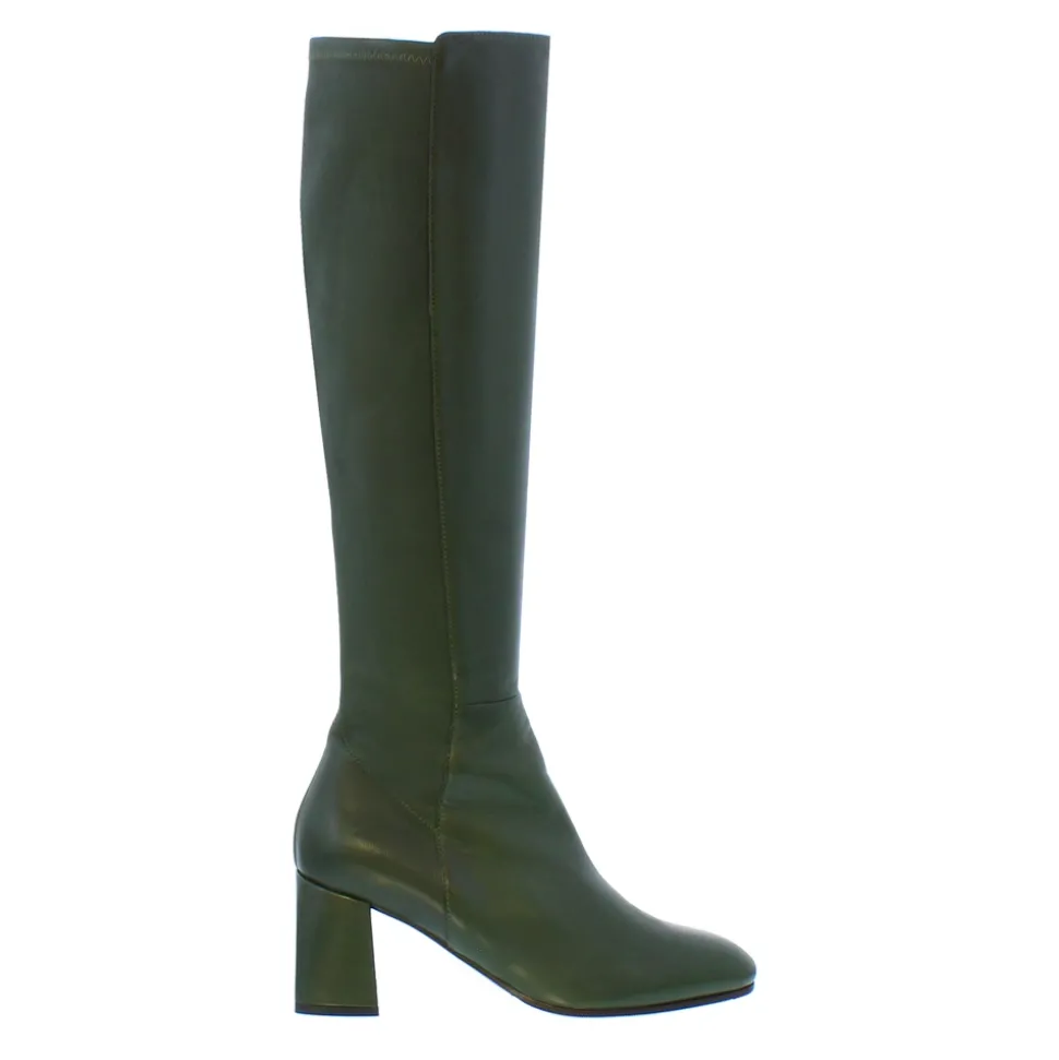 Jilly Green Italian Leather Knee High Boots