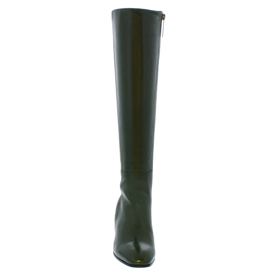 Jilly Green Italian Leather Knee High Boots