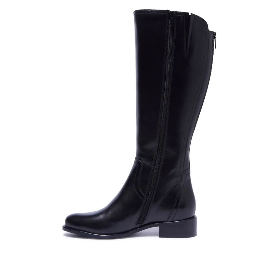 Jolette Black Leather Boots