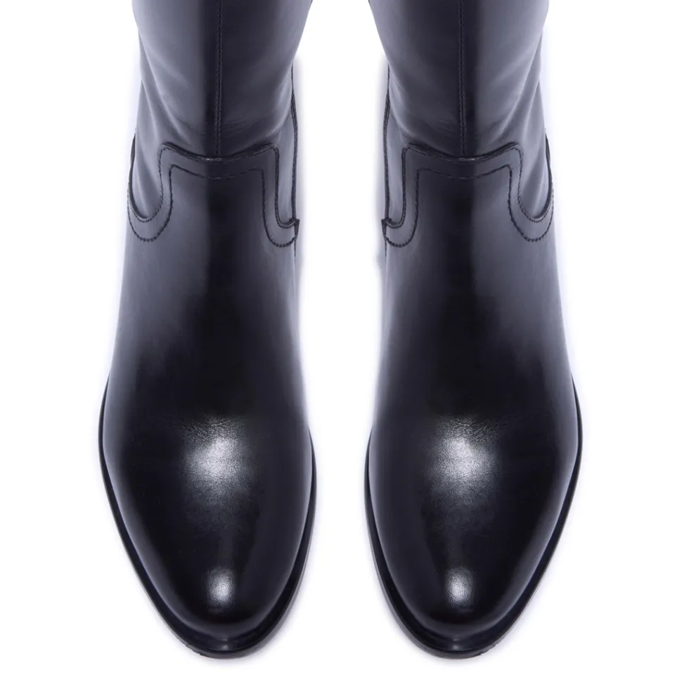 Jolette Black Leather Boots