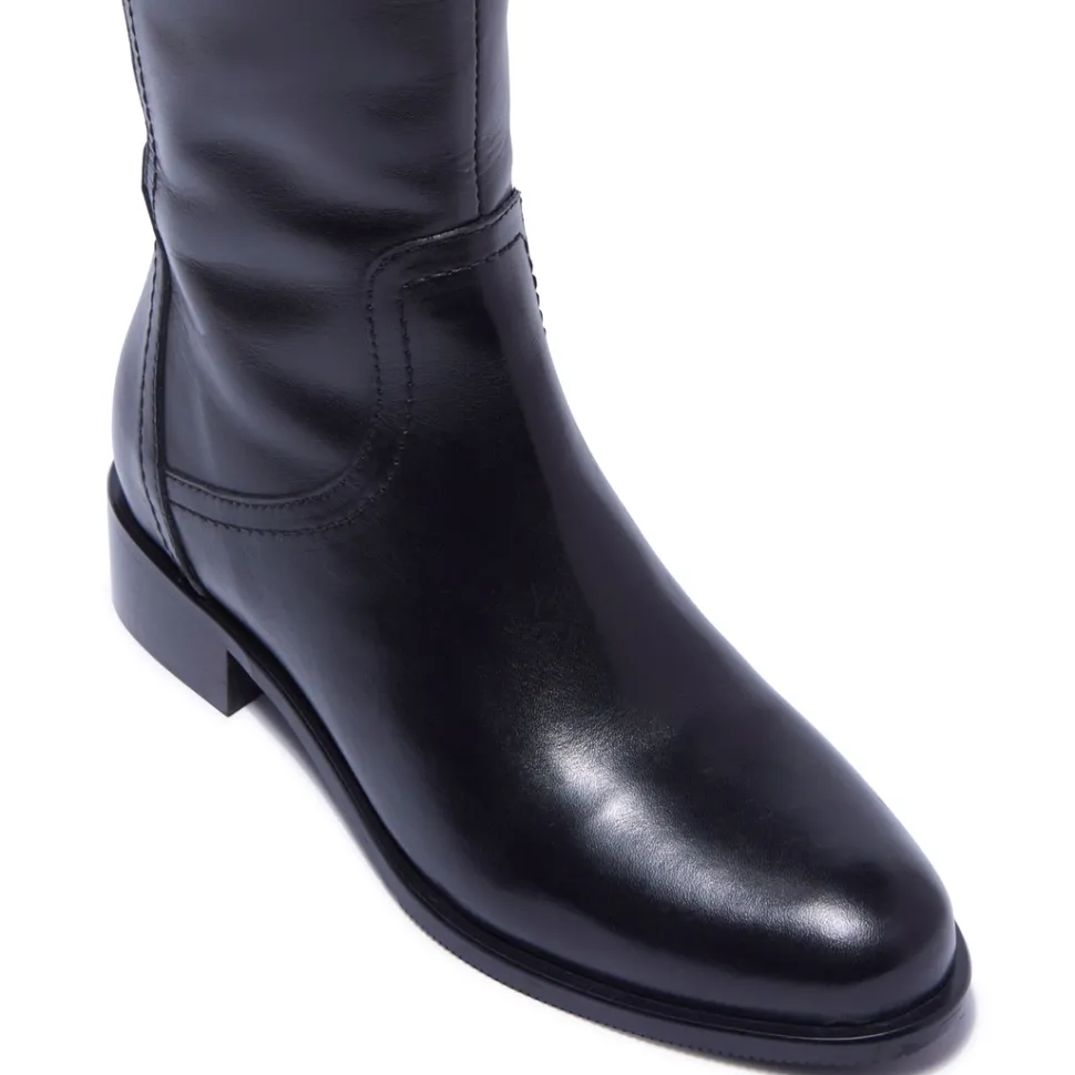 Jolette Black Leather Boots
