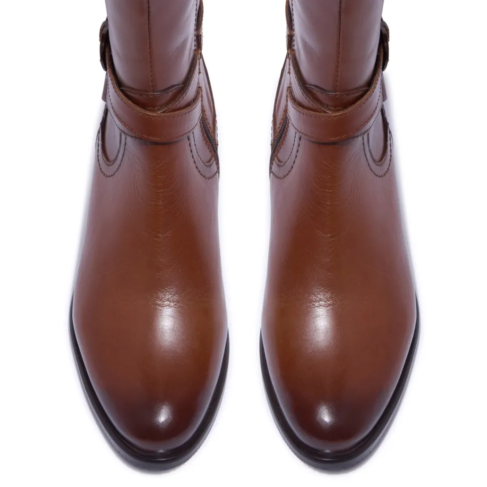 Joline Tan Leather Boots