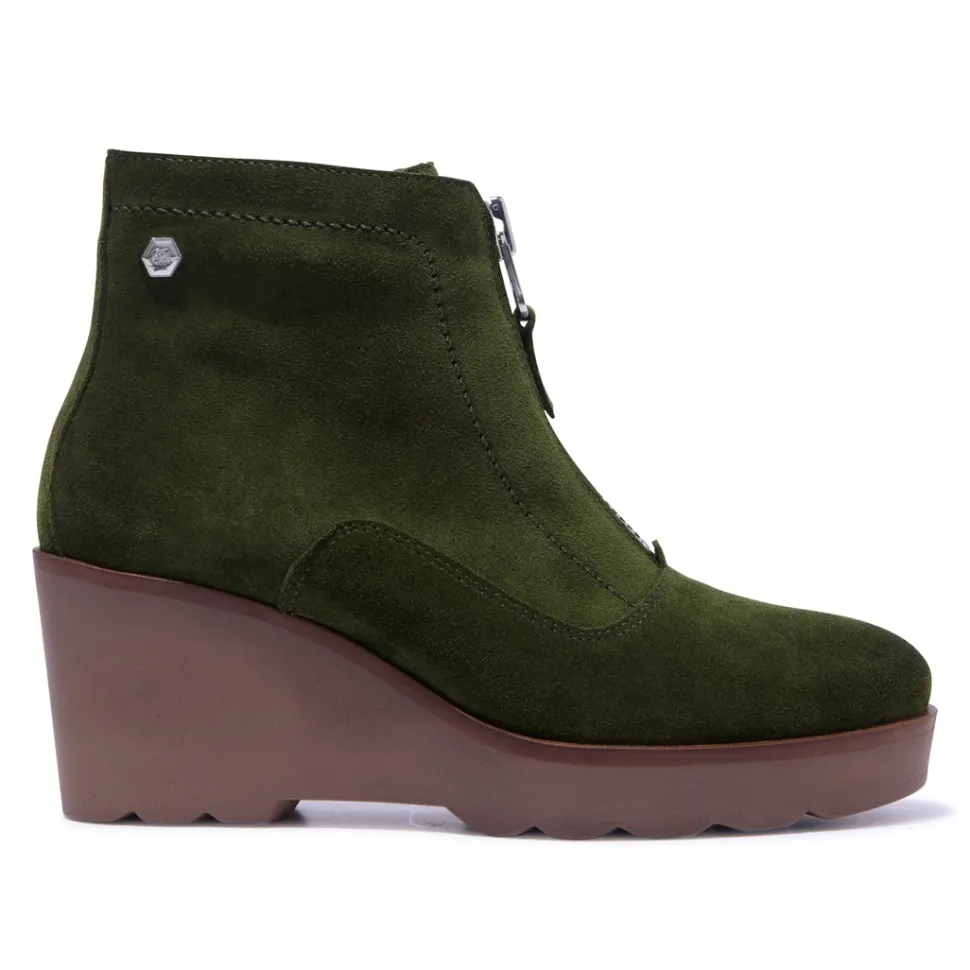 Kelania Green Suede Ankle Boots