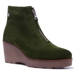 Kelania Green Suede Ankle Boots