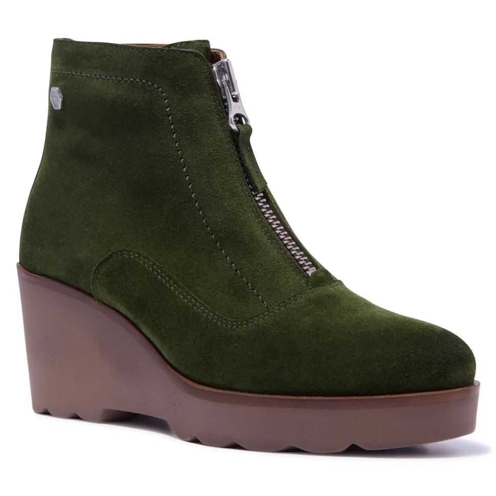 Kelania Green Suede Ankle Boots