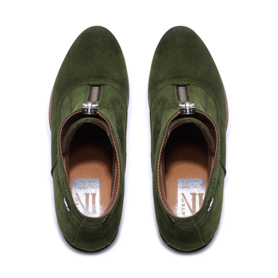 Kelania Green Suede Ankle Boots