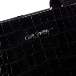 Kleo Black Croc Handbag