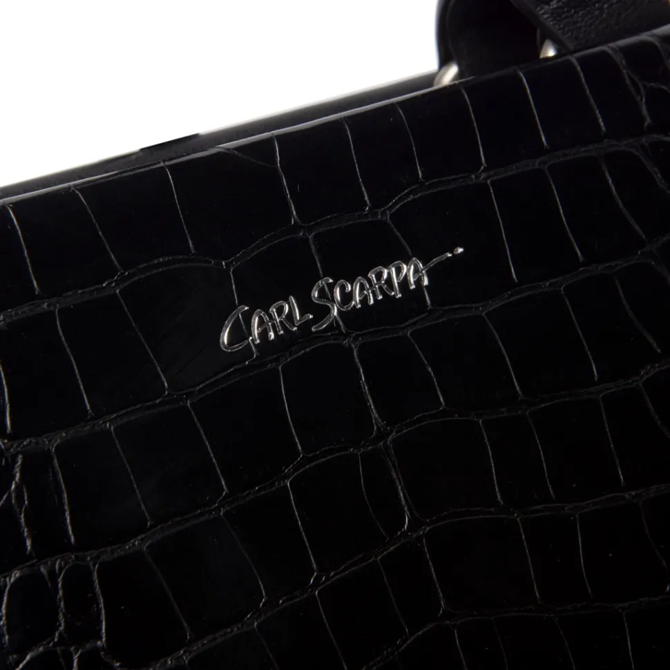 Kleo Black Croc Handbag