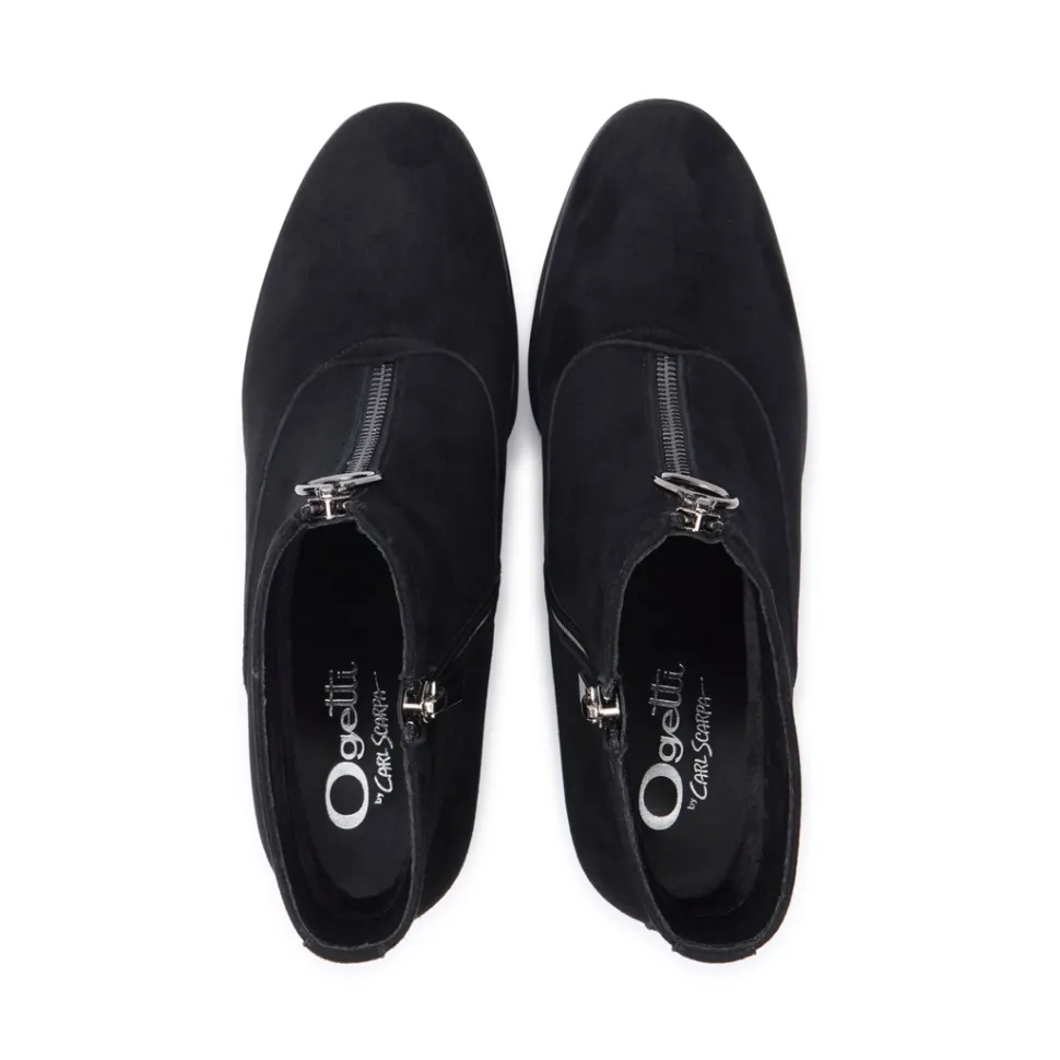 Koliana Black Suede Ankle Boots