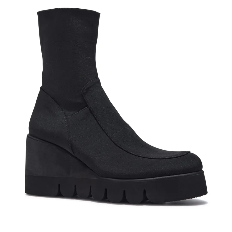 Lainie Black Textile Ankle Boots
