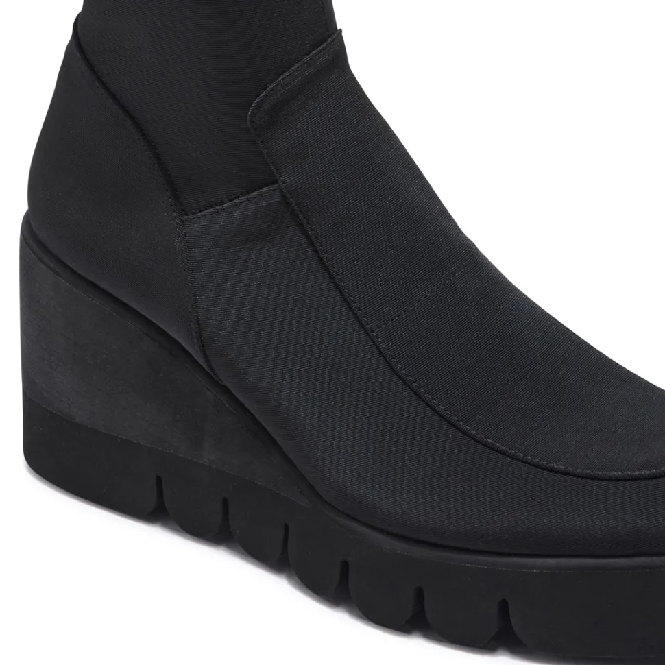 Lainie Black Textile Ankle Boots