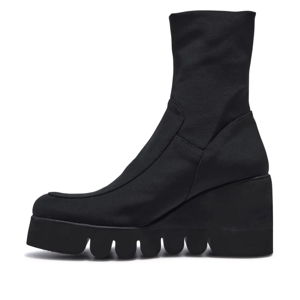 Lainie Black Textile Ankle Boots